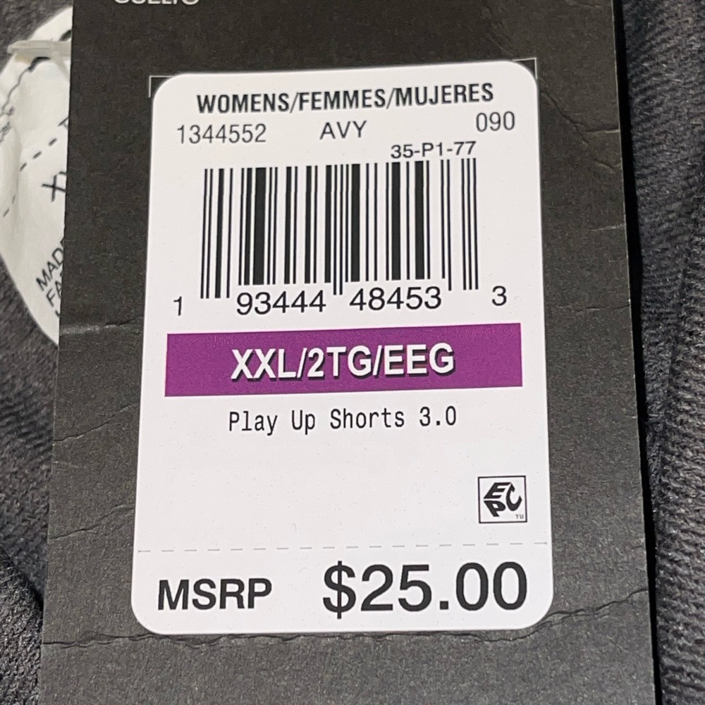 Women's UA Play Up Shorts‎ 3.0 Twist XXL plus size NWT gray and black - Picture 9 of 13